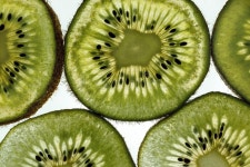 Slices Of Kiwi Fruit On White Background. View From Above Stock Photo - Image of freshness, object: 116008220