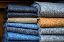 A Stack of Folded Blue and Yellow Jeans, Ready for Storage or Packing Stock Photo - Image of fashion, travel: 371087786