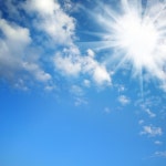 Blue sky bright sun stock photo. Image of beginning, beams - 76385996