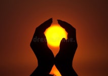 Sunset Over the Sea. the Sun in a Child`s Hand Stock Photo - Image of lifestyle, energy: 96738580 Sunset Over The Sea. The Sun In... 
