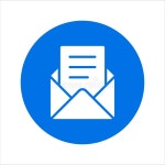 Blue Flat Contact Icon stock vector. Illustration of email - 268235823