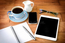 Tablet Pc and a Coffee and Mobile Phone Stock Photo - Image of background, office: 40660530 Tablet Pc And A Coffee And Mobile... 