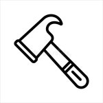 Small Hammer Construction Tool Icon with Outline Style Stock Vector - Illustration of tools, hammer: 217152500