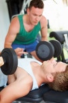 Two Young Men Training in Gym with Weights Stock Photo - Image of friends, health: 40098026