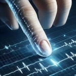 Finger Touching Virtual Panel with Electrocardiogram. Stock Illustration - Illustration of digital, business: 297637806