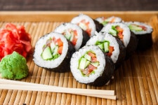 Vegetarian sushi stock image. Image of cuisine, cucumber - 25048733
