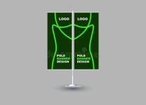 Pole Street Banner Design Template Green Color Advertisement Stock Vector - Illustration of display, pole: 383465650