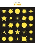 Collection Of 25 Various Star Shape Vectors Stock Illustration - Illustration of flat, editable: 171982702