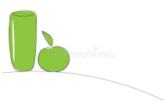 Apple Juice on Glass, Vector Illustration Stock Vector - Illustration of glass, fruits: 173196299