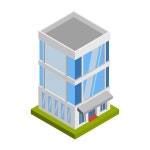 Residence Building - Isometric 3D Illustration. Stock Vector - Illustration of plaza, business: 189098365