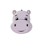 Cute Cartoon Hippo. Illustrations for Children. Baby Shower Card.Vector Illustration. Stock Vector - Illustration of line... 