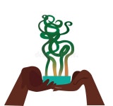 Hands Holding a Plant on a White Background Stock Vector - Illustration of americas, business: 216004426