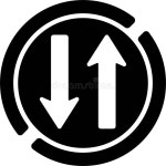 Solid Two Way Traffic Sign Icon Vector Stock Vector - Illustration of style, icon: 236005326