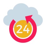 24 Hours Service - Flat Color Icon. Stock Vector - Illustration of white, icon: 240847305