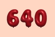 Red Helium Balloon 3D Number 640 Stock Vector - Illustration of event, coupon: 248826003