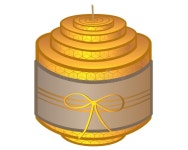 Decorative Handmade Candle Made of Natural Wax with a Pattern - Vector Full Color Picture. Decorative Eco-friendly Candle with... 