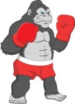 Cute Gorilla Boxing Cartoon on White Background Stock Vector - Illustration of exercise, glove: 250594232