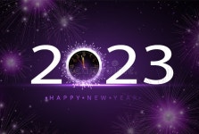 Happy New Year 2023. Gold Numbers and Clock with Five Minutes Countdown Stock Illustration - Illustration of holiday, midnight... 