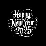 Happy New Year 2025 Typography Vector Art Illustration Stock Vector - Illustration of vector, bold: 335719887