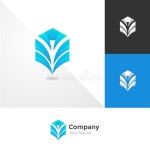 Hexagon Logo with Stylized Pages Forming V Stock Vector - Illustration of graph, template: 371255551