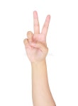 Woman Hand Shows the Number Two Stock Image - Image of hands, sign: 76355629