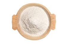 Flour in wooden bowl stock photo. Image of kitchen, dough - 29177406