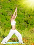 Yoga training stock image. Image of grass, background - 25001007