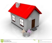 3D House with a Family stock illustration. Illustration of children - 10057332