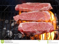 Barbecuing Strip Loin Steaks Stock Image - Image of juicy, healthy: 23421991