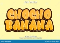 Choco Banan Sticker Text Effects Stock Vector - Illustration of text, customisable: 238360369