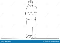 A Man Praying Stands Folding His Hands Stock Vector - Illustration of pray, salat: 275104199