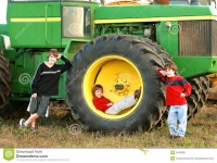 Boys And A Large Tractor Editorial Image - Image: 3476005 Boys and a Large Tractor