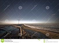 Cold day on dam stock photo. Image of tide, tidal, traffic - 18149664