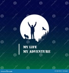 Adventure Man Wolf Eagle Pine Tree Forest Silhouette Stock Illustration - Illustration of eagle, manager: 186975531