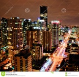 Downtown Vancouver Night stock photo. Image of scene, estate - 7098374
