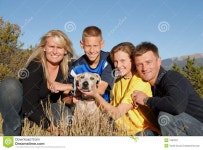 Family With  Dog Stock Image - Image: 7463321 Family with  dog
