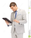 Happy Man with Tablet Pc Computer Stock Photo - Image of human, modern: 25094744