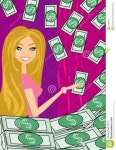 Happy Winner with Money Flying Around Her Stock Illustration - Illustration of person, beautiful: 29025078 Happy Winner With... 
