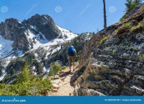 Hike in mountains stock photo. Image of person, mountains - 280040704