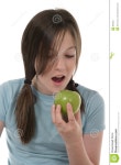 Little Girl and Apple 2 stock photo. Image of youth, gaze - 887020