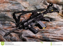 M-4 Semi-Automatic Rifle stock photo. Image of sight - 27632204