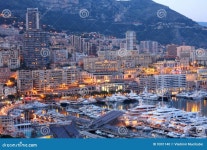 Monaco at night stock photo. Image of monaco, mountain - 9301140
