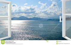 Opened Window To The Sea Stock Photo - Image: 38933941 Opened window to the sea