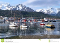 The port of Ushuaia stock image. Image of mountain, ship - 22737923