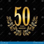 50 Year Anniversary Celebration Card - Vector Illustration Stock Illustration - Illustration of card, business: 144740004