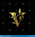 Classy Gold Letter V Logo Icon . Initial Letter V Design Vector Luxury Gold Color.Print Monogram Initials Stamp Line Art Sign... 
