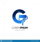 Letter G Paint Roller Logo Design Vector Graphic Icon Stock Vector - Illustration of vector, roller: 232224454