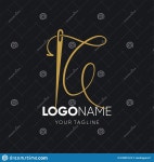 Letter C Sewing Needle Logo Design Vector Icon Graphic Stock Vector - Illustration of graphic, embroider: 238591619