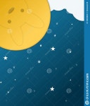 Rabbit In The Moon In The Night Sky And Shining Stars. Stock Image - Image of cloud, beautiful: 182848261