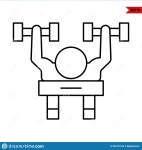 Illustration of Gym Line Icon Stock Vector - Illustration of person, barbell: 268751036